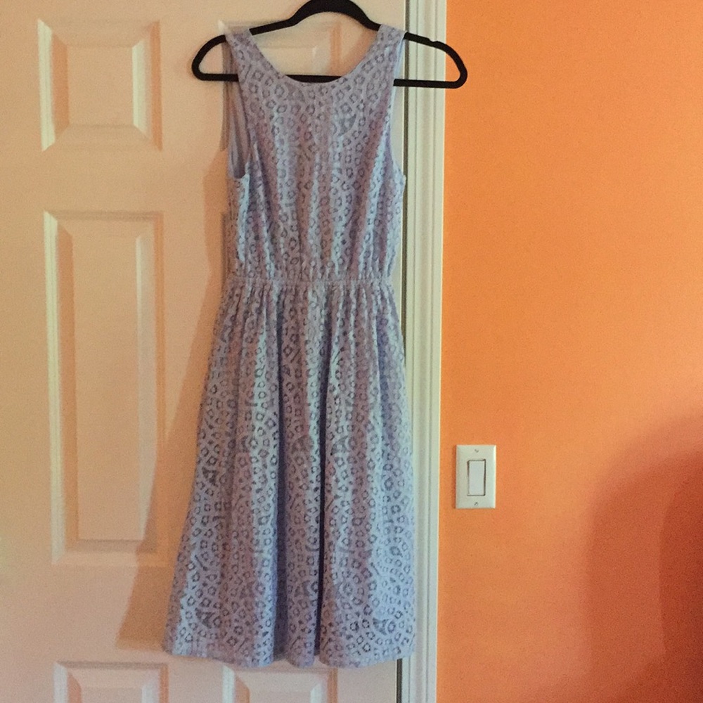 Light blue lace midi dress